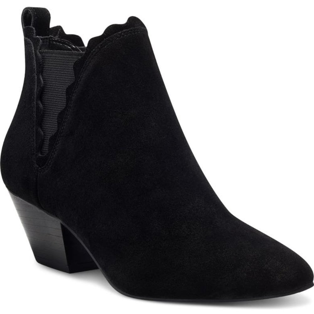 NEW Sole Society Women Candrah Black Scalloped Beatle Chelsea V Gore Side Panel - Picture 1 of 6